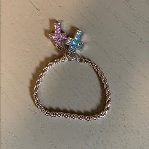 Sworvski crystal cross bracelet